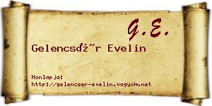 Gelencsér Evelin névjegykártya